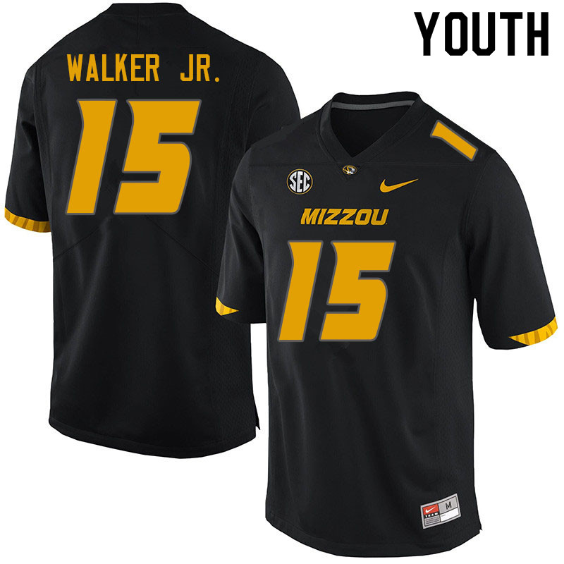Youth #15 Johnny Walker Jr. Missouri Tigers College Football Jerseys Sale-Black